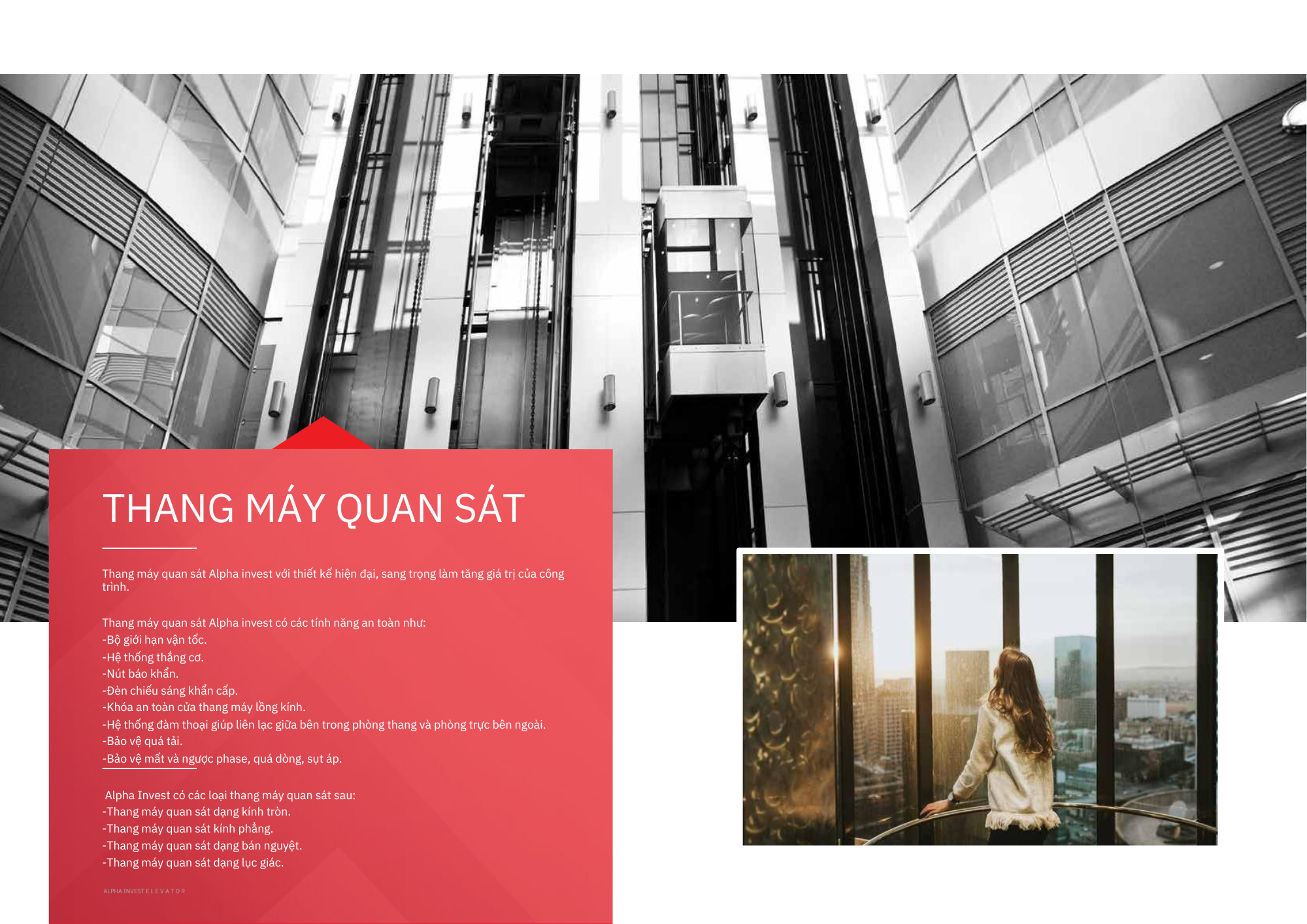 Thang máy quan sát - nội thất